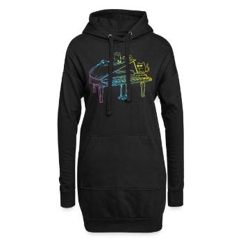 Piano Cats Piano Lover Piano Player - Cat Lover Pi - Hoodie-Kleid - Schwarz - Vorne