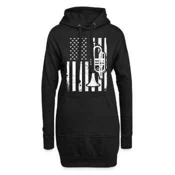 Musicien Mellophone - Sweat-shirt à capuche long Femme - noir - Devant