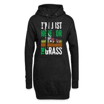 Je suis juste ici pour les terrains de tondeuse à gazon drôles d’herbe - Sweat-shirt à capuche long Femme - noir - Devant