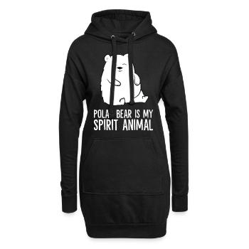 Eisbär ist mein Geisttier Lustiger Eisbär - Hoodie-Kleid - Schwarz - Vorne