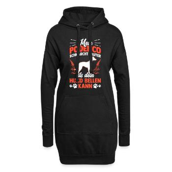 Podenco schnarcht lauter spanischer Podenco - Hoodie-Kleid - Schwarz - Vorne