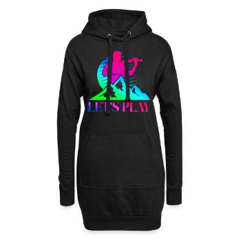 Violon Violoniste Rétro Années 80 90s - Sweat-shirt à capuche long Femme - noir - Devant