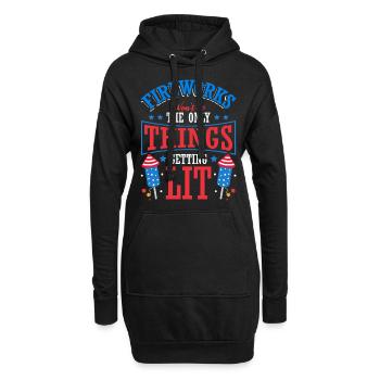 Am 4. Juli Wird Nicht Nur Ein Feuerwerk Gezündet - Hoodie-Kleid - Schwarz - Vorne