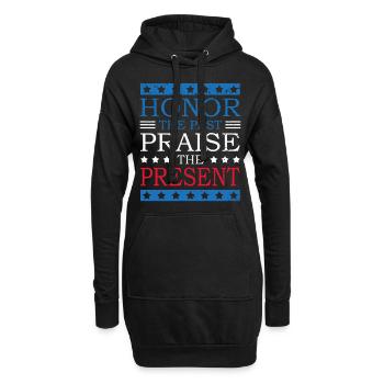 Honorer le passé, louer le présent - Sweat-shirt à capuche long Femme - noir - Devant