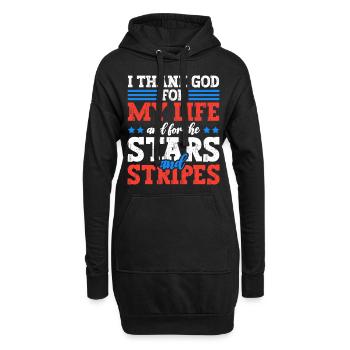 Je remercie Dieu pour ma vie et pour les étoiles - Sweat-shirt à capuche long Femme - noir - Devant