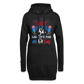 Den Himmel Erhellen, Als Wäre Es Der 4. Juli - Hoodie-Kleid - Schwarz - Vorne