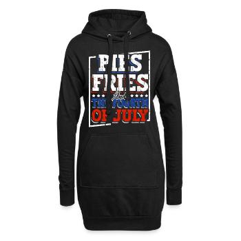 Tartes Français frites et le quatrième juillet - Sweat-shirt à capuche long Femme - noir - Devant