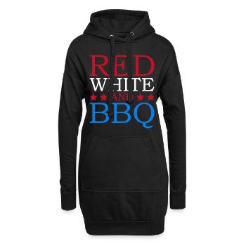 Rot Weiß Und Bbq 4. Juli Unabhängigkeitstag - Hoodie-Kleid - Schwarz - Vorne