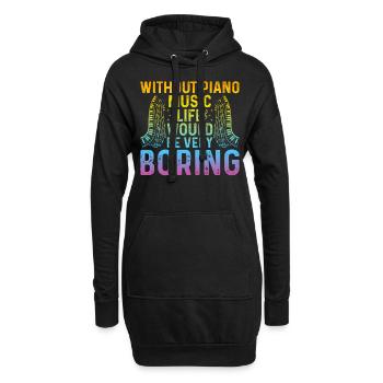 Sans piano, la vie serait très ennuyeuse - Pi - Sweat-shirt à capuche long Femme - noir - Devant