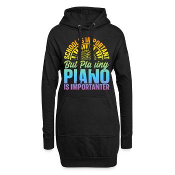 Piano - L’école est importante, mais jouer du piano l’est - Sweat-shirt à capuche long Femme - noir - Devant