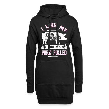 Lustiges BBQ Grillen Zitat Schwein Pulled Pork - Hoodie-Kleid - Schwarz - Vorne