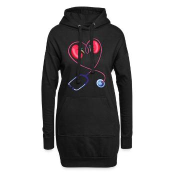 Technicien en dialyse Stéthoscope Amour Néphrologue - Sweat-shirt à capuche long Femme - noir - Devant