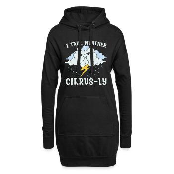 Météorologie I Prendre Météorologue Prévisions Météo - Sweat-shirt à capuche long Femme - noir - Devant