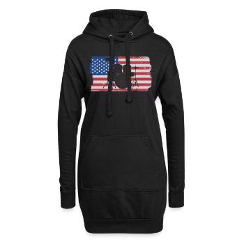 Musicien de batterie - Sweat-shirt à capuche long Femme - noir - Devant