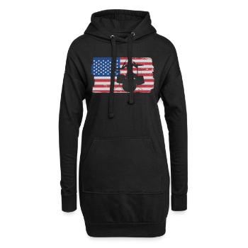Musicien de batterie - Sweat-shirt à capuche long Femme - noir - Devant