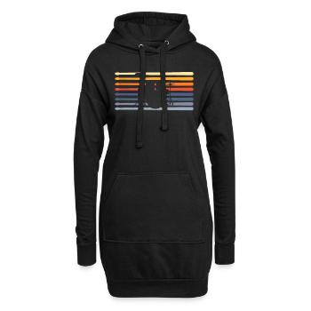 Musicien de batterie - Sweat-shirt à capuche long Femme - noir - Devant