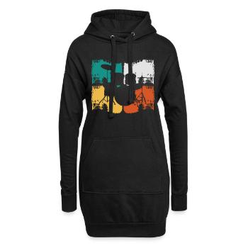 Musicien de batterie - Sweat-shirt à capuche long Femme - noir - Devant
