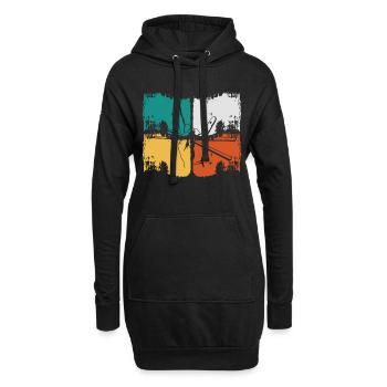 Musicien de batterie - Sweat-shirt à capuche long Femme - noir - Devant