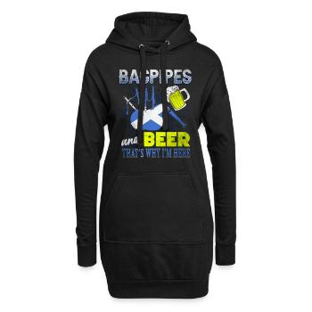 Cornemuse et bière Écosse - Sweat-shirt à capuche long Femme - noir - Devant