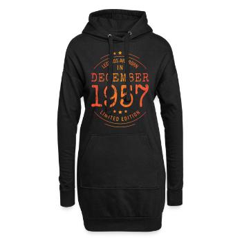 Anniversaire Décembre 1957 Edition Limitée Millésime - Sweat-shirt à capuche long Femme - noir - Devant