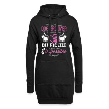Toiletteur pour animaux de compagnie Un toiletteur de salon pour chiens vraiment incroyable - Sweat-shirt à capuche long Femme - noir - Devant