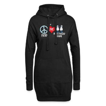 Peace Love Fou de Bassan à pieds bleus - Sweat-shirt à capuche long Femme - noir - Devant