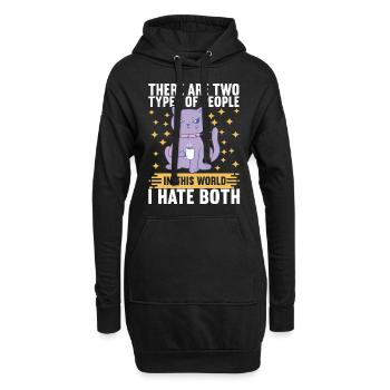 Misanthrop Sarkasmus - Hoodie-Kleid - Schwarz - Vorne