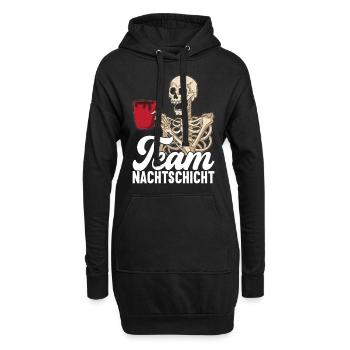 Nachtschicht Nachtdienst - Hoodie-Kleid - Schwarz - Vorne