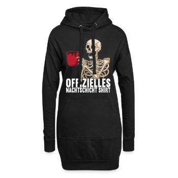 Nachtschicht Nachtdienst - Hoodie-Kleid - Schwarz - Vorne