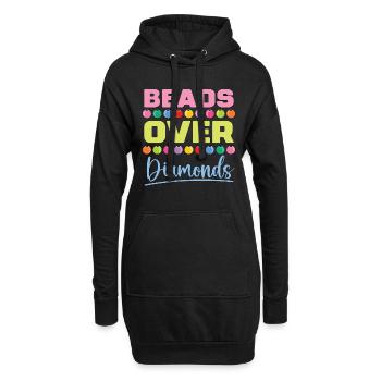 Beading Beads Over Diamonds Beaded Jewelry Beader - Hoodie-Kleid - Schwarz - Vorne