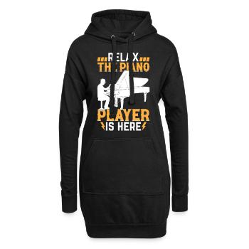 Relax The Piano Player Is Here - Clavier Pianiste - Sweat-shirt à capuche long Femme - noir - Devant