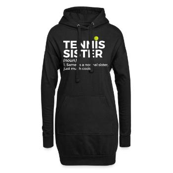 Tennis Geschenk - Hoodie-Kleid - Schwarz - Vorne