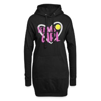 Tennis Geschenk - Hoodie-Kleid - Schwarz - Vorne