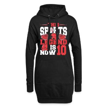 Diese Sportlegende Ist Jetzt 10, Baseballspiel - Hoodie-Kleid - Schwarz - Vorne