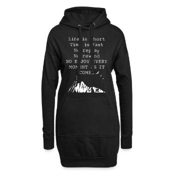 Profitez de chaque instant Inspiration Life Citation Art - Sweat-shirt à capuche long Femme - noir - Devant