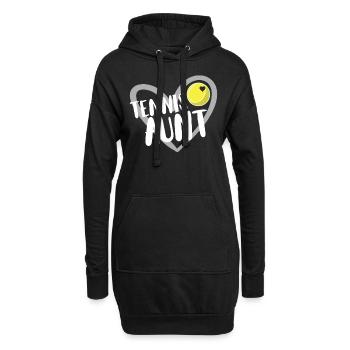 Tennis Geschenk - Hoodie-Kleid - Schwarz - Vorne
