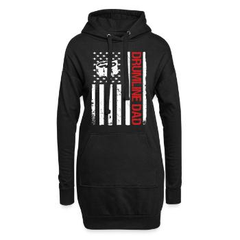 Drumline Trommeln Geschenk - Hoodie-Kleid - Schwarz - Vorne