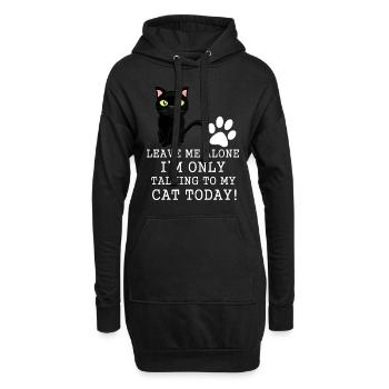 Lass mich in Ruhe, ich rede heute nur mit meiner Katze sh - Hoodie-Kleid - Schwarz - Vorne