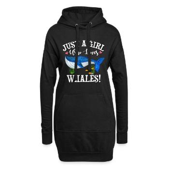 Wal - Hoodie-Kleid - Schwarz - Vorne
