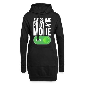 Pilot Flugzeug - Hoodie-Kleid - Schwarz - Vorne