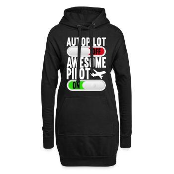 Pilot Flugzeug - Hoodie-Kleid - Schwarz - Vorne