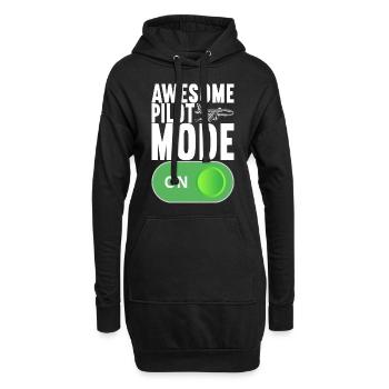 Pilot Flugzeug - Hoodie-Kleid - Schwarz - Vorne