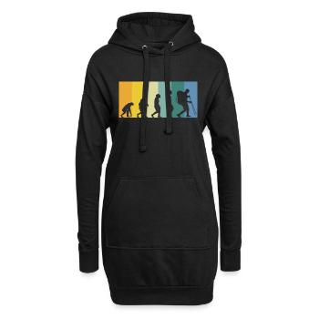 Evolution Wanderer - randonnée rétro vintage couleurs - Sweat-shirt à capuche long Femme - noir - Devant