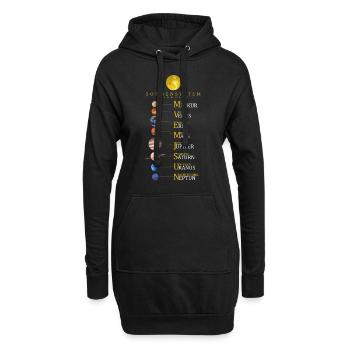 Sonnensystem Merksatz - Planeten - Weltraum - Hoodie-Kleid - Schwarz - Vorne
