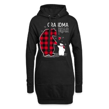 Grandma Bear - Hoodie-Kleid - Schwarz - Vorne