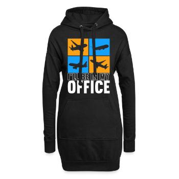 Pilot Flugzeug - Hoodie-Kleid - Schwarz - Vorne