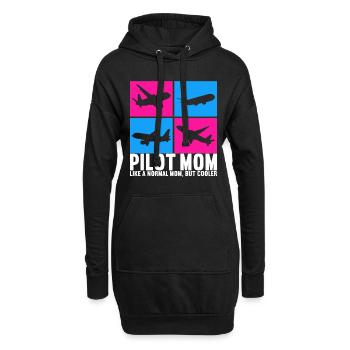 Pilot Flugzeug - Hoodie-Kleid - Schwarz - Vorne