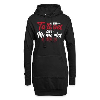 Les tatouages sont des souvenirs artistiques - Sweat-shirt à capuche long Femme - noir - Devant