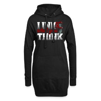 J’encre ce que vous pensez Tatoueur - Sweat-shirt à capuche long Femme - noir - Devant