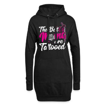 Die Besten Mütter Sind Tätowiert Künstlerische - Hoodie-Kleid - Schwarz - Vorne